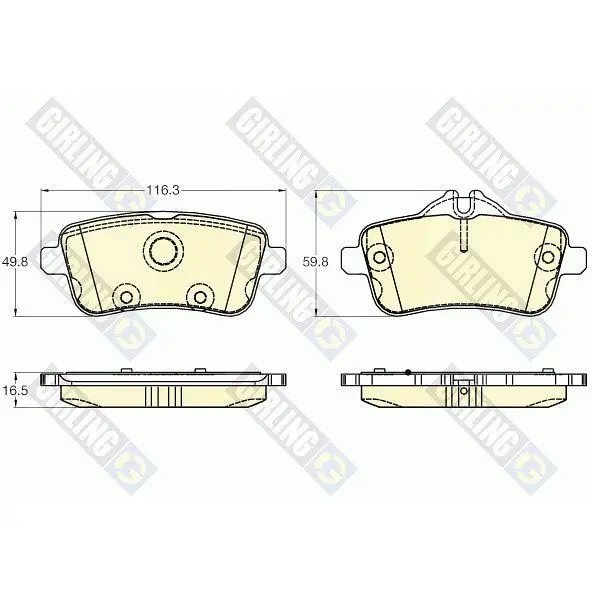 Колодки тормозные MERCEDES GL X166/ML W166 задние GIRLING 611947
