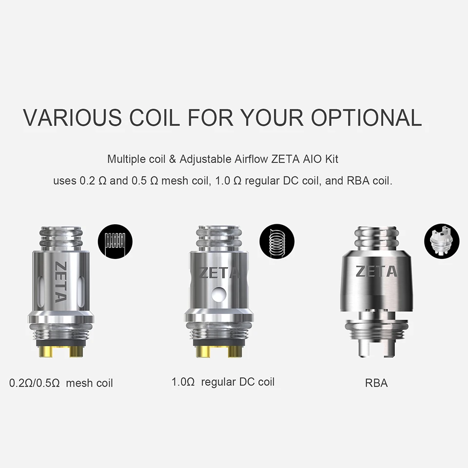 Think Vape ZETA AIO RBA катушка 0.5ом/0.2ом сетчатая катушка 1.0ом Обычная Катушка постоянного тока сменная катушка головка для ZETA AIO комплект