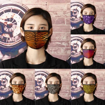 

Reusable Facemask Unisex Leopard Spots Wild Cat Universal Face Covers Washable Reusable Safety Cloth Topmask Filter mascarillas