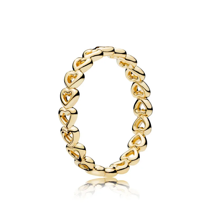 Серебряное ювелирное изделие, классическое, 925 пробы, серебряное, 3 цвета, связное, Любовное кольцо, роскошное, серебряное кольцо для женщин, сделай сам, ювелирное изделие - Цвет основного камня: Gold