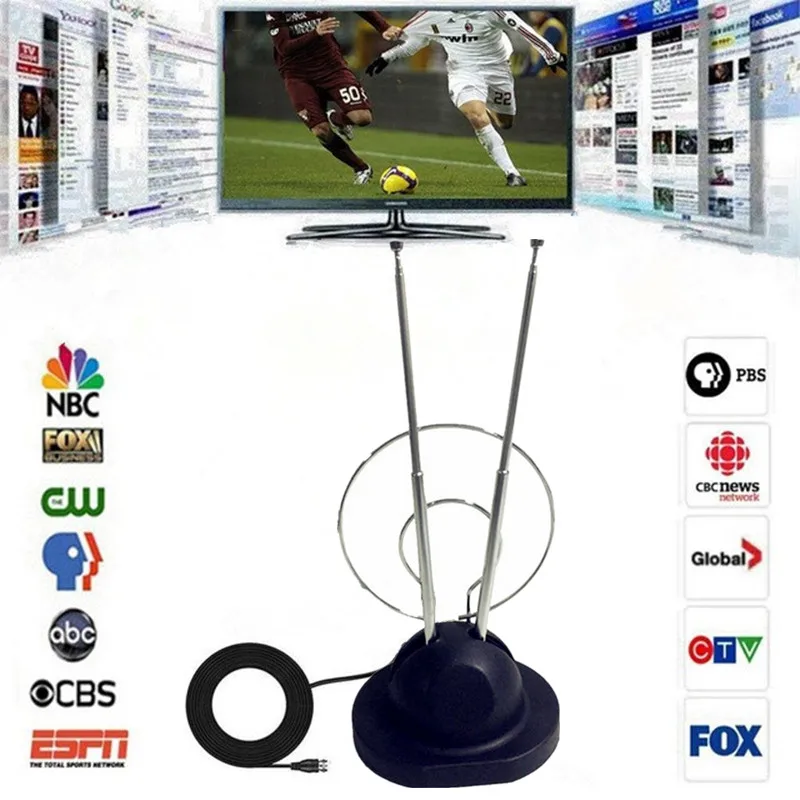

Indoor TV Antenna Double Antenna HDTV FreeView Digital TV Stick Satellite Receiver Signal Booster Aerial for For DVB-T HDTV Box