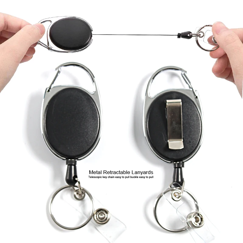 Настраиваемый выдвижной ключ значок на цепочке катушка Lanyards Id значок держатель значок клип Имя тег бидж держатель ремень канцелярские принадлежности