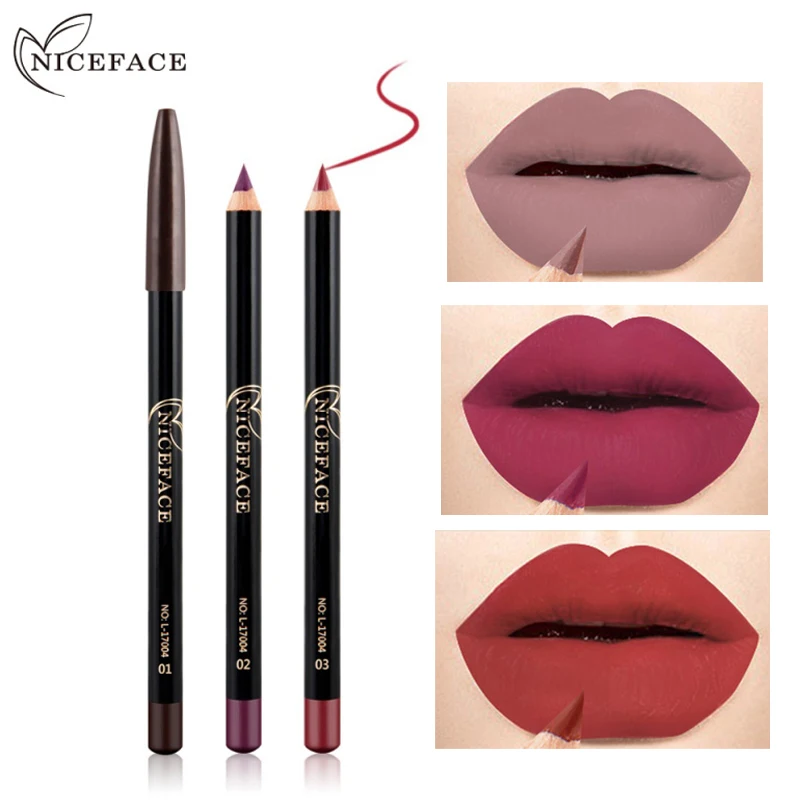 

12 Colors Hot Matte Lip Liner lipstick Pen Long Lasting Lipliner Pigments Waterproof no blooming Smooth Makeup   