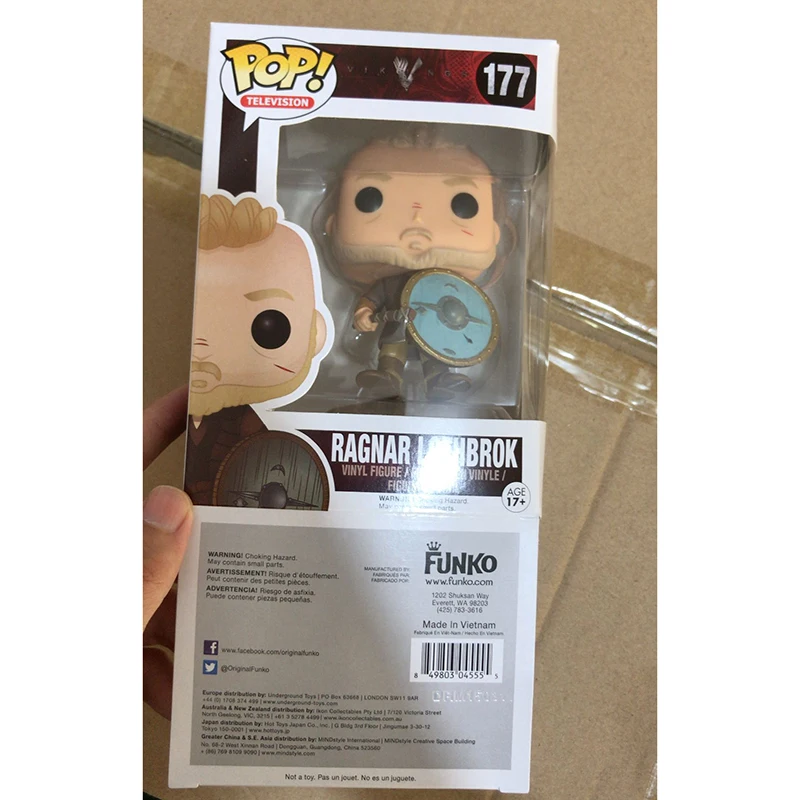 with box Funko POP Vikings 178# LAGERTHA 177# Рагнар Лодброк Оригинальная фигурка украшение ручной работы Коллекция фигурка подарок для детей - Цвет: with box