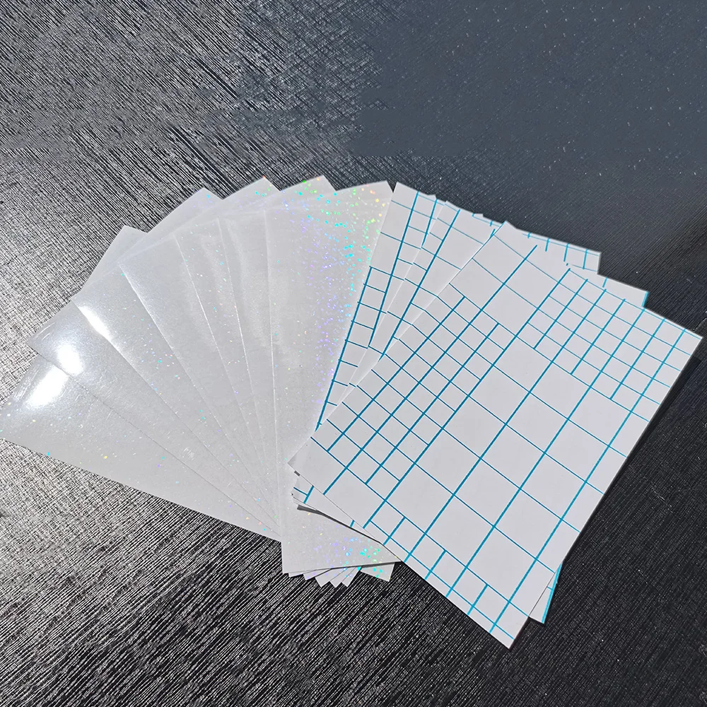 Hot Stamping Foil Film 50 Sheets 105x165MM Holographic Sand Foil Adhesive Tape Back Hot Stamping Film