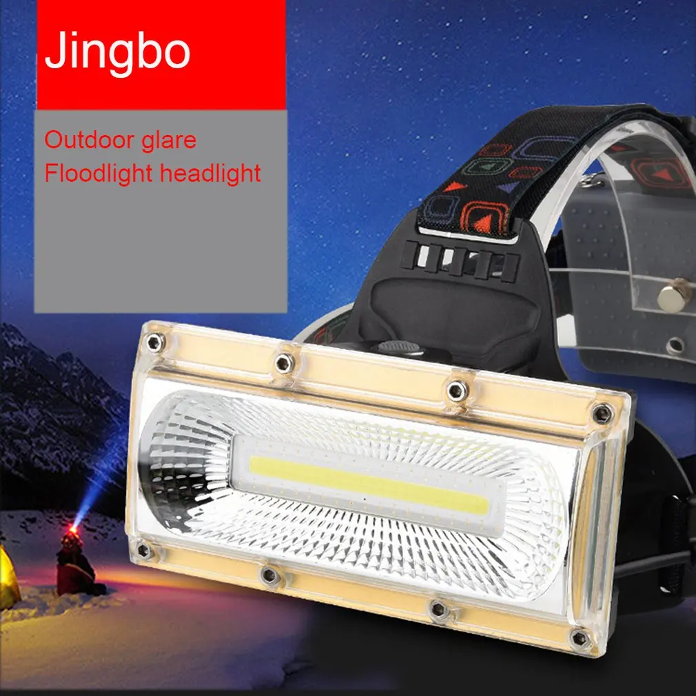 30W LED COB Strong Light Rechargeable 18650 Headlamp Headlight Fishing Flashlight For Outdoor activity Golden Helmet Type