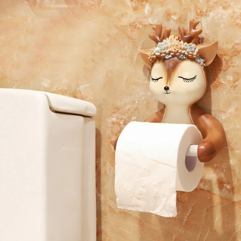 

Wall Hanging Home Toilet Paper Box Cartoon Animal Toilet Tissue Holder Household Bathroom Towel Toilet Paper Storage