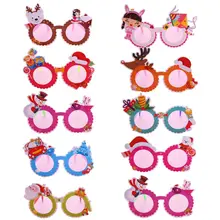 10 шт./компл. рождественские украшения для домашнего декора новогодние очки детские подарки Олень снеговик украшения 094B