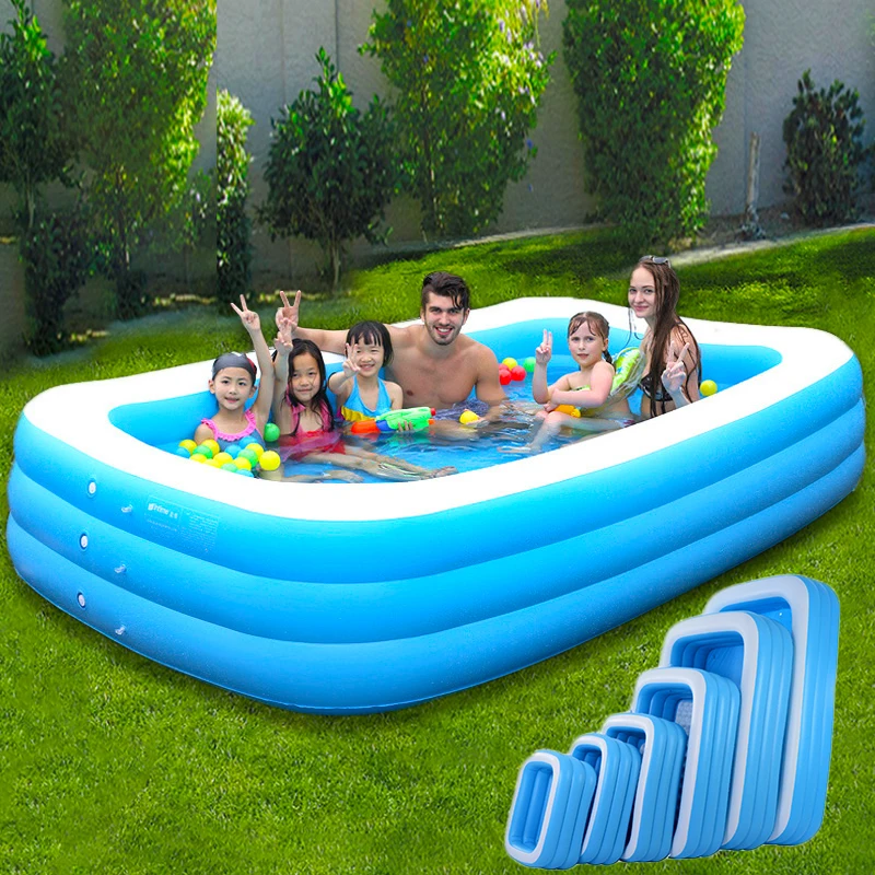 130X90X50CM Thickened Inflatable Pool Children Adult Home Use Paddling Pool Large Size Inflatable Round Swimming A1-AG0001