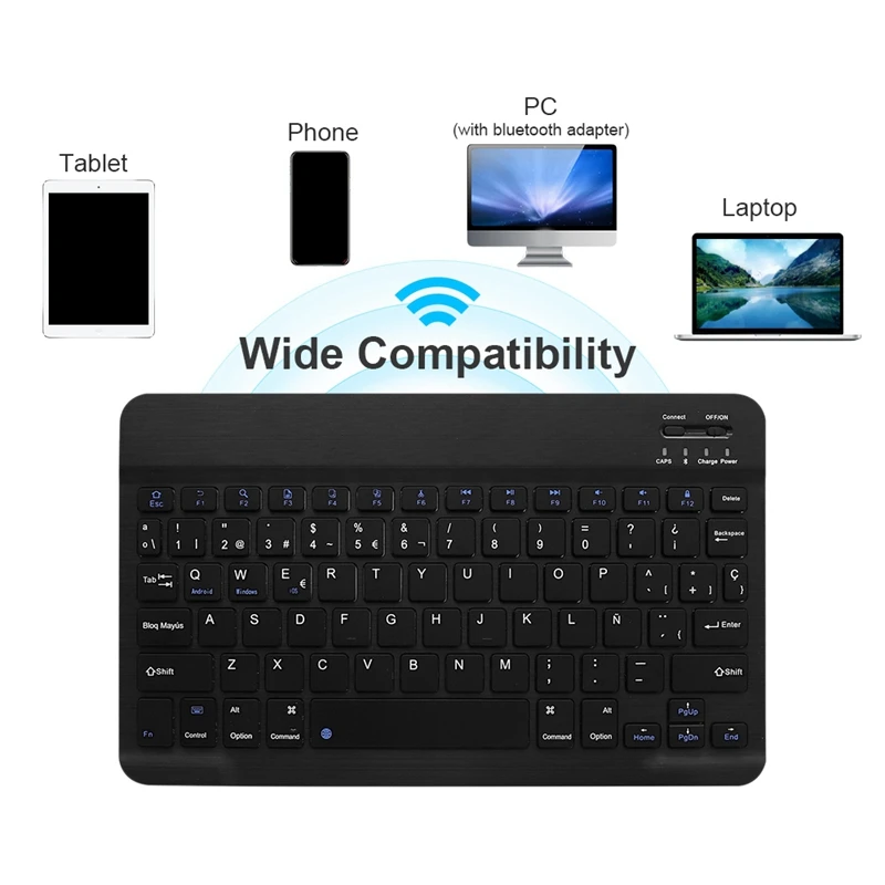 Wireless Keyboard,Spanish Language / English Dual Language Bluetooth Keyboard for Samsung Galaxy Tab S6 Lite 23