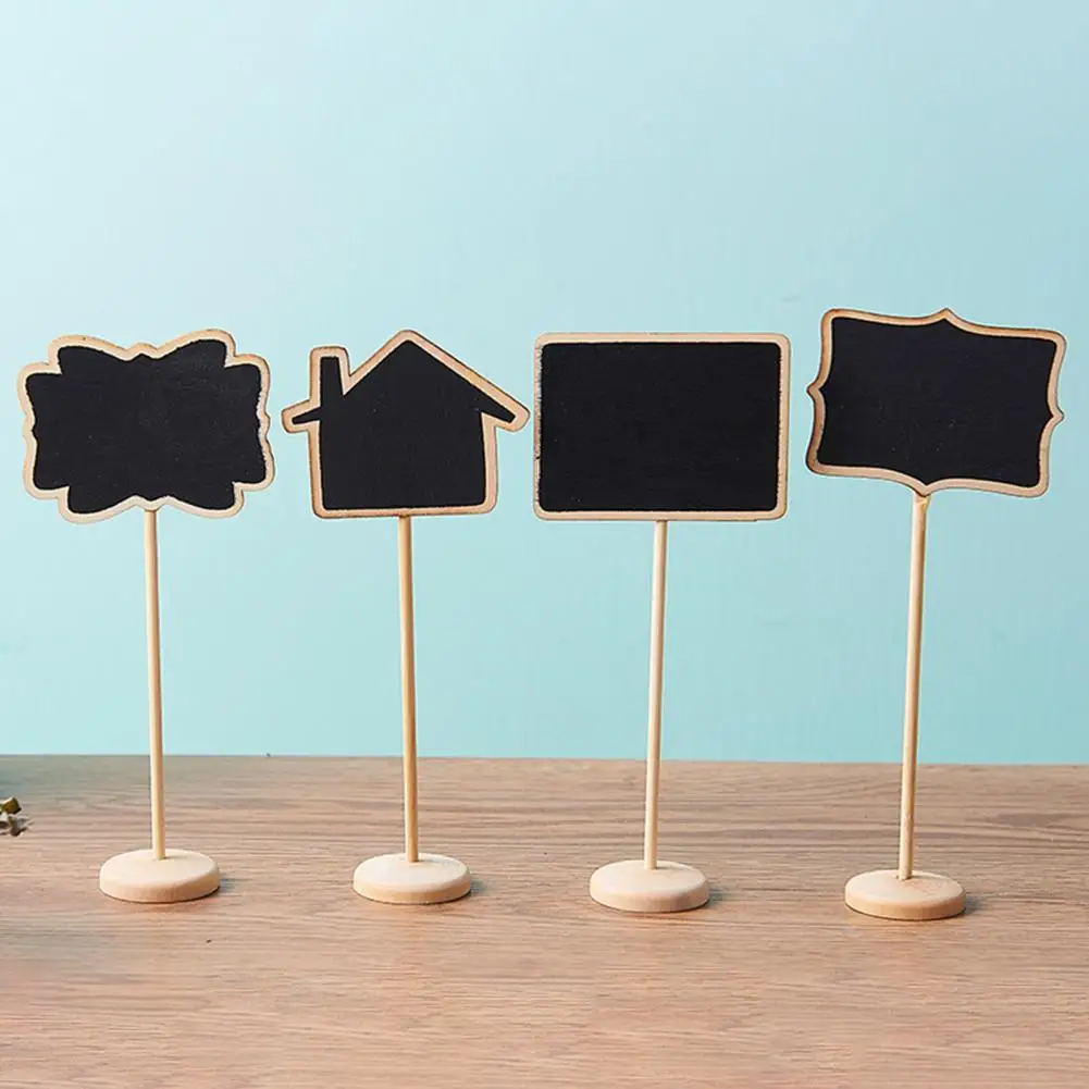 10Pcs Mini Chalkboards Excellent Message Chalkboard Signs with Support Easels Wooden Blackboards