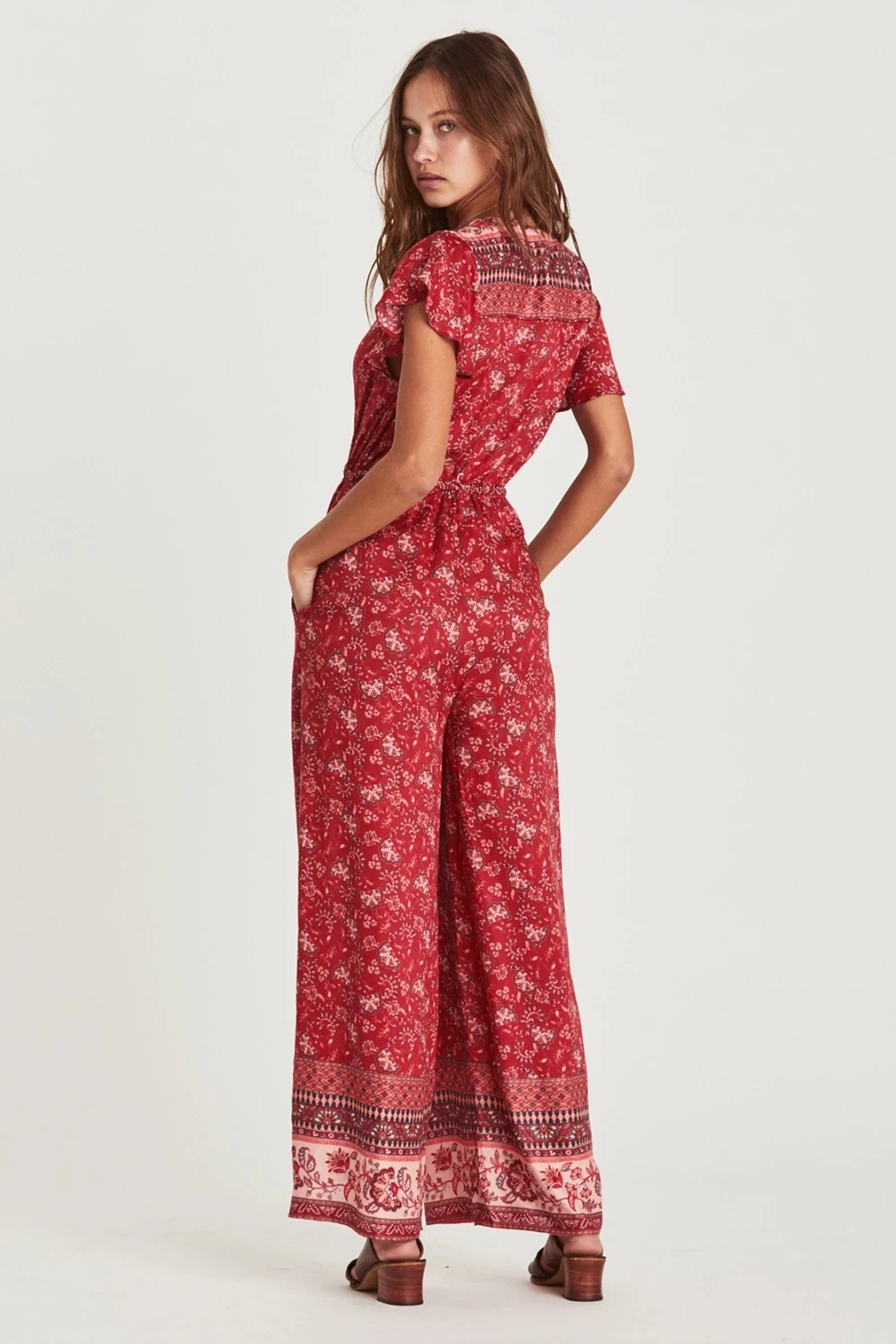 Jastie, свободные широкие штаны, комбинезоны, женский комбинезон, летний, Boho, пляжный костюм, винтажный, цветочный принт, комбинезоны, женские комбинезоны