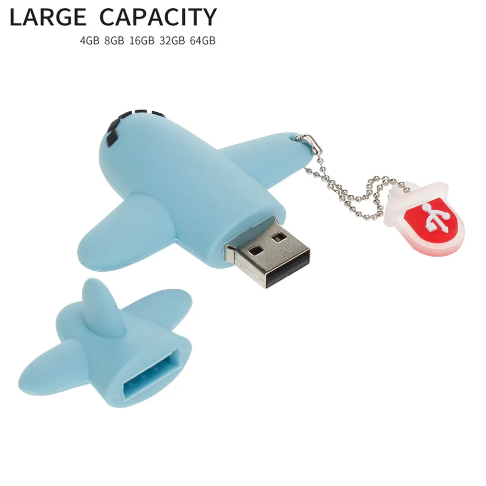 Usb флеш-накопитель 128 ГБ мультяшный самолет высокоскоростной USB 2,0 4 ГБ 8 ГБ флеш-накопитель 16 ГБ 32 ГБ 64 ГБ флеш-накопитель креативная флеш-карта памяти