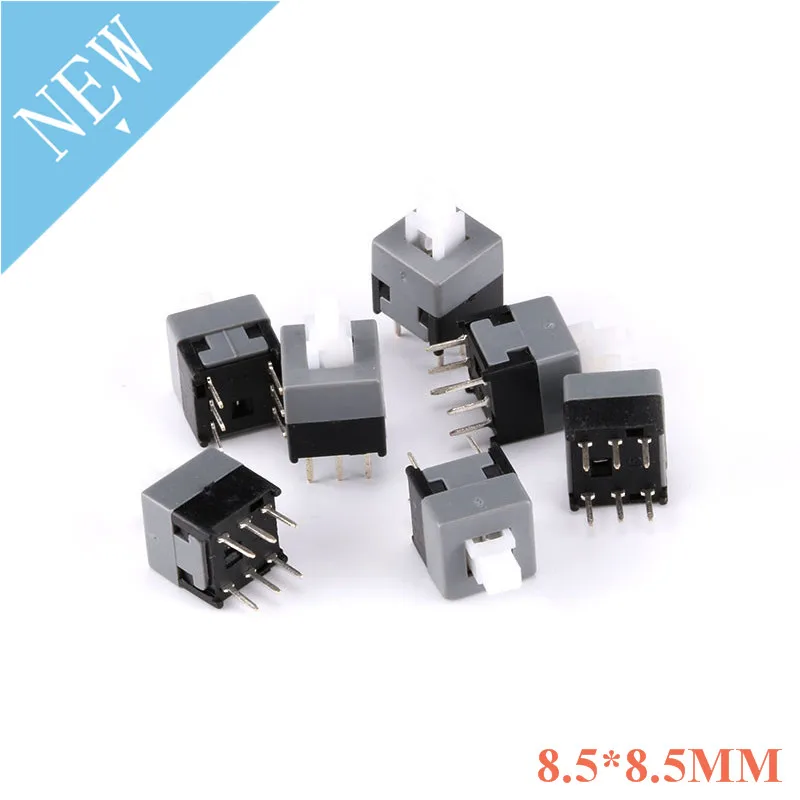 

20pcs 8.5*8.5MM 6 Pin DPDT Double Row No Locked Switch/Push Button Switch/Key Switch Self-locking Switch 6Pin 8.5x8.5mm