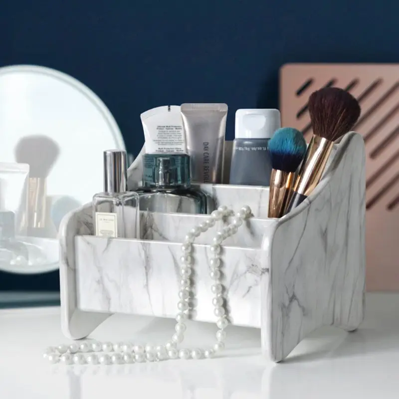 

Marble Jewelry Storage Box Cosmetic Classifier Organizer Case Pen Container Gift