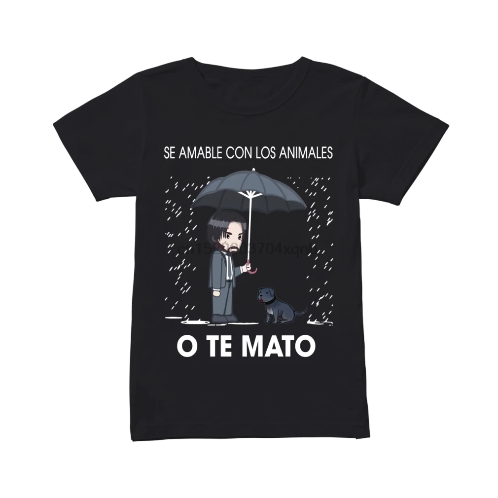 Brand Se Amable Con Los Animales O Te Mato John Wick Shirt Summer MenShort Sleeve T-Shirt | Мужская одежда