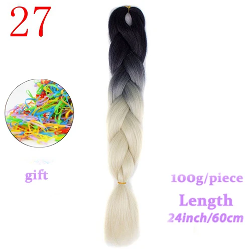 #8 MERISIHAIR огромные косички длинные Омбре Джамбо синтетические косички волосы желтый розовый фиолетовый серый наращивание волос крючком волосы - Цвет: #8