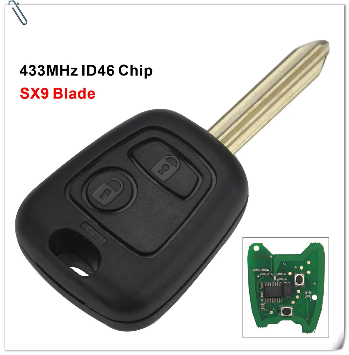 2 кнопки дистанционного ключа автомобиля 433 МГц ID46 pcf7961 для Citroen C1 C2 C3 C4 Saxo Picasso для peugeot 106 206 306 307 107 207 407 партнер