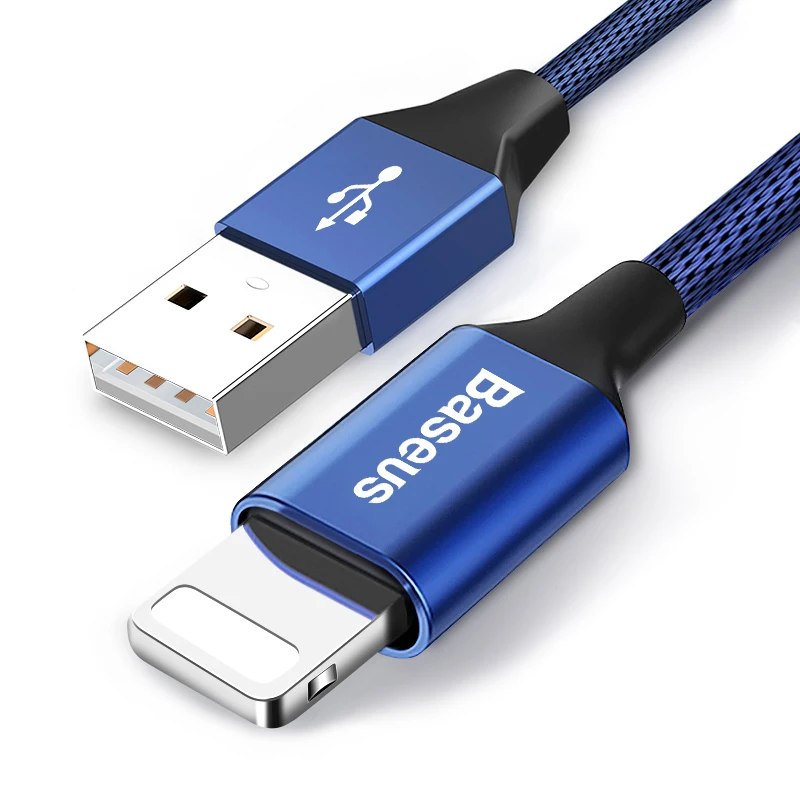 Usb-кабель Baseus для iPhone Xs Max XR X 8 7 6 6s 5 5S 5C SE iPad быстрое зарядное устройство для зарядки данных usb-кабель кабели для мобильных телефонов - Название цвета: Blue 1.8m