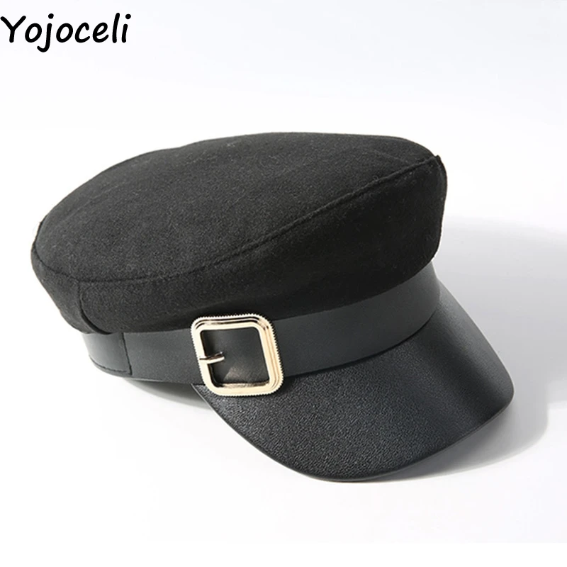 Yojoceli/Осенняя теплая крутая шапка для женщин с козырьком; Милая зимняя пикантная элегантная повседневная женская шапка