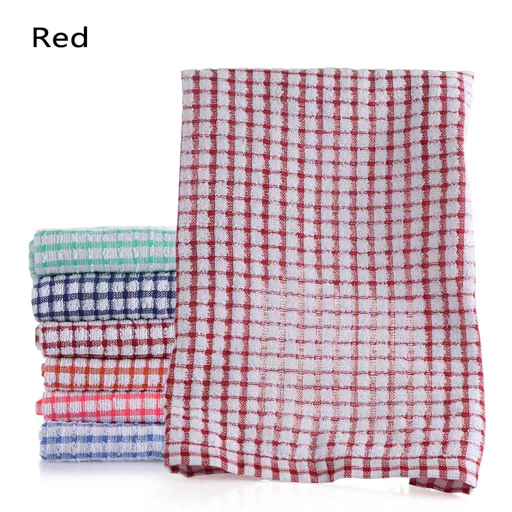 red 1 шт., 42*62 см, Сетчатое Хлопковое полотенце, сушильные чистящие салфетки, полотенце для рук, чайное полотенце, полотенце для мытья посуды, тряпка, бытовые кухонные принадлежности - Цвет: red