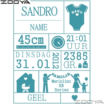 

5D Diamond Embroidery Baby Birth Date Custom Photo Diamond Painting Full Set Round/Square Record Baby Birth For Children 4DZ