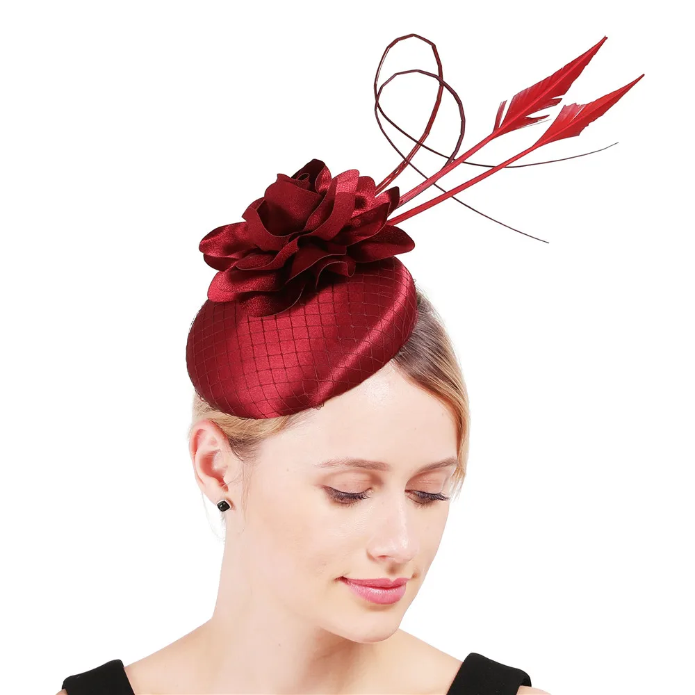 Петля и перо Чародейка формальная шляпа для женщин Кентукки Дерби Ascot Millinery melton Cup Orom церковный цветочный головной убор очаровательный