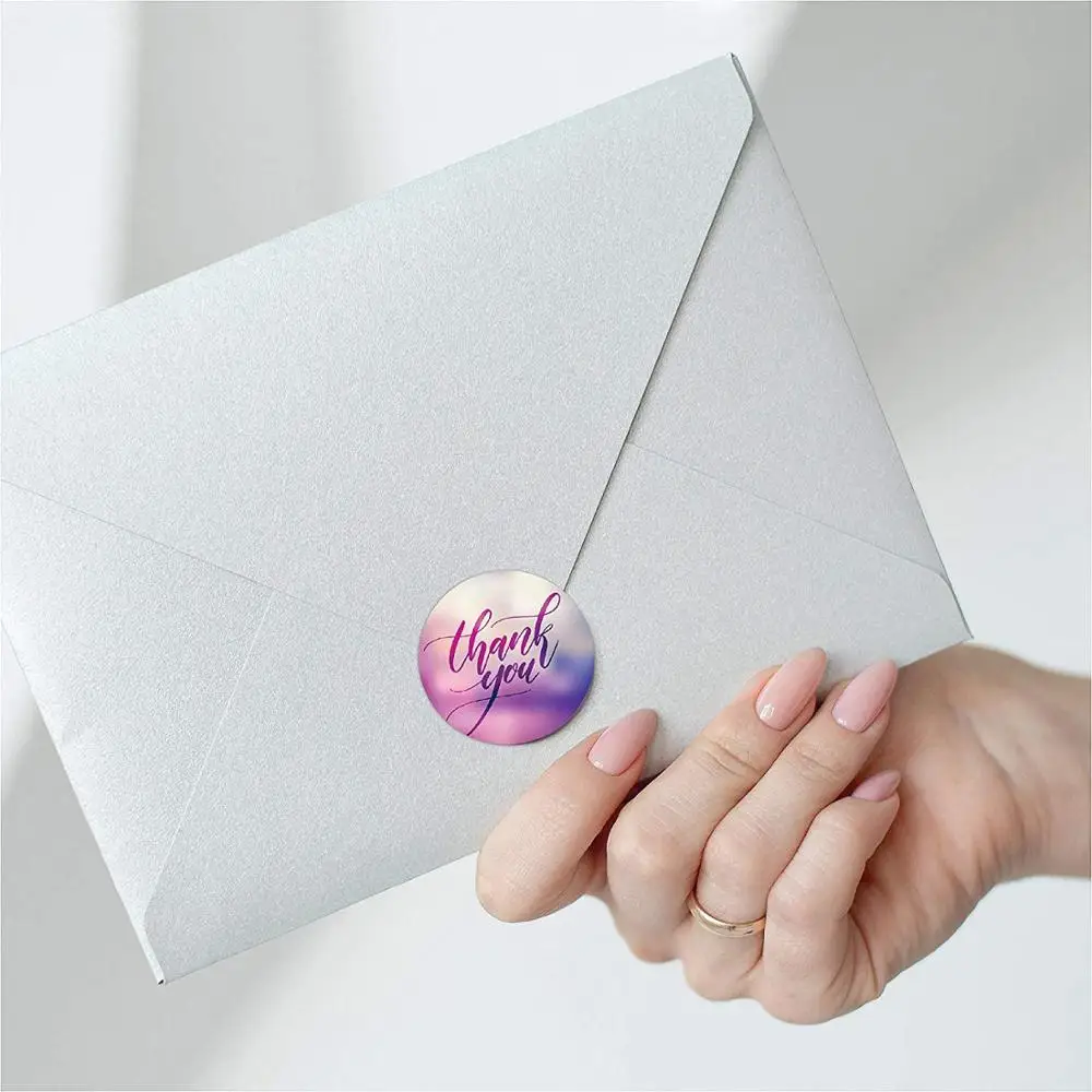 PINK Thank You Sticker Seal Labels Round 50-500pcs Labels Sticker For Package Personalized Stationery Sticker