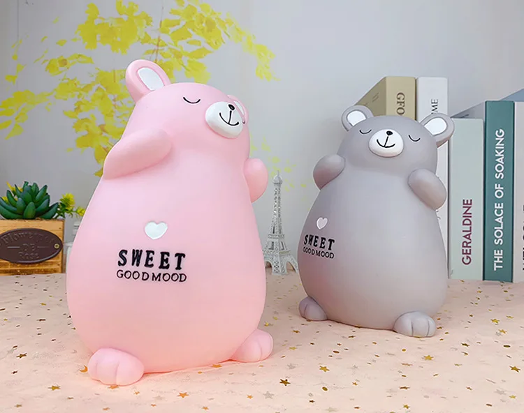 Мультяшный медведь банка для денег коробка детей аниме грудь банки милые