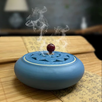 

Ceramic plate incense burner Zen fragrance incense small incense burner line sandalwood home indoor tea ceremony decoration