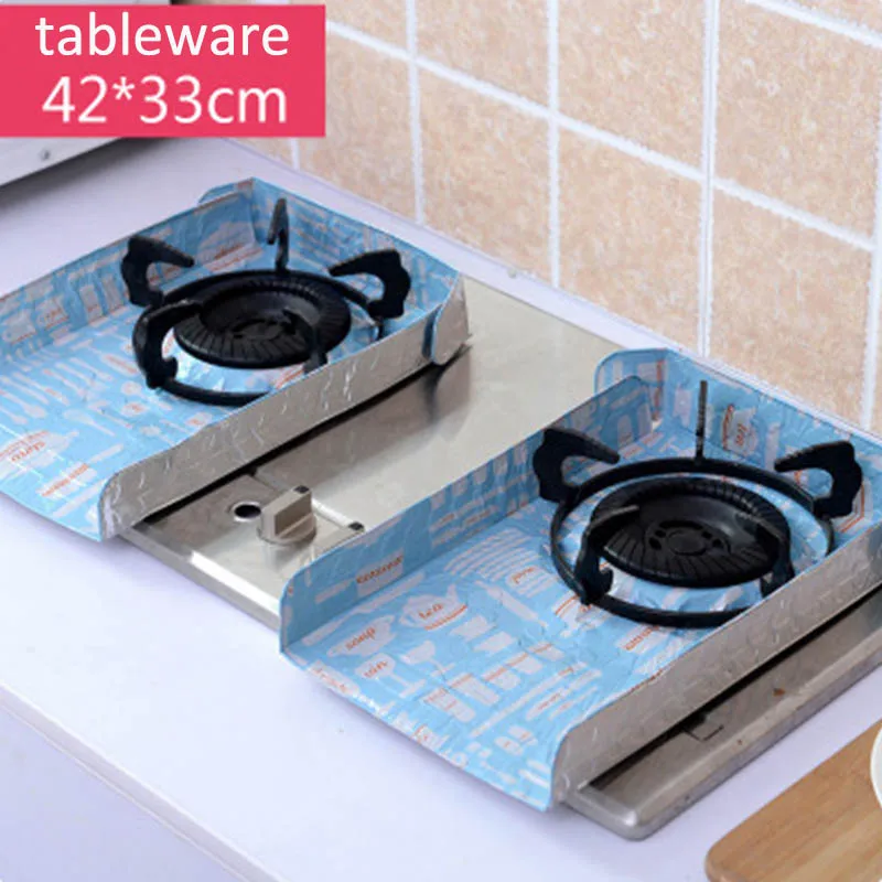 tableware 2 шт перегородка защитная пластина коврик алюминиевая фольга складные инструменты для приготовления пищи газовая плита коврик Кухонные гаджеты противомасляные изоляционные прокладки - Цвет: tableware