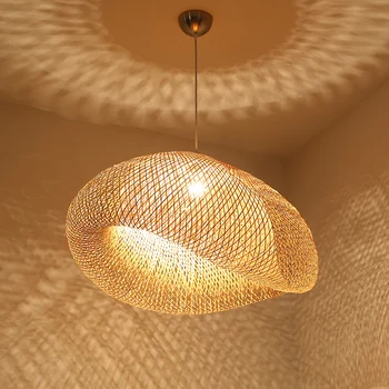 

Southeast Asian Style Wooden Pendant Lights Lighting Retro Art Pendant Lamp Bamboo Lamp Hotel Rattan Kitchen Lamp Light Fixtures