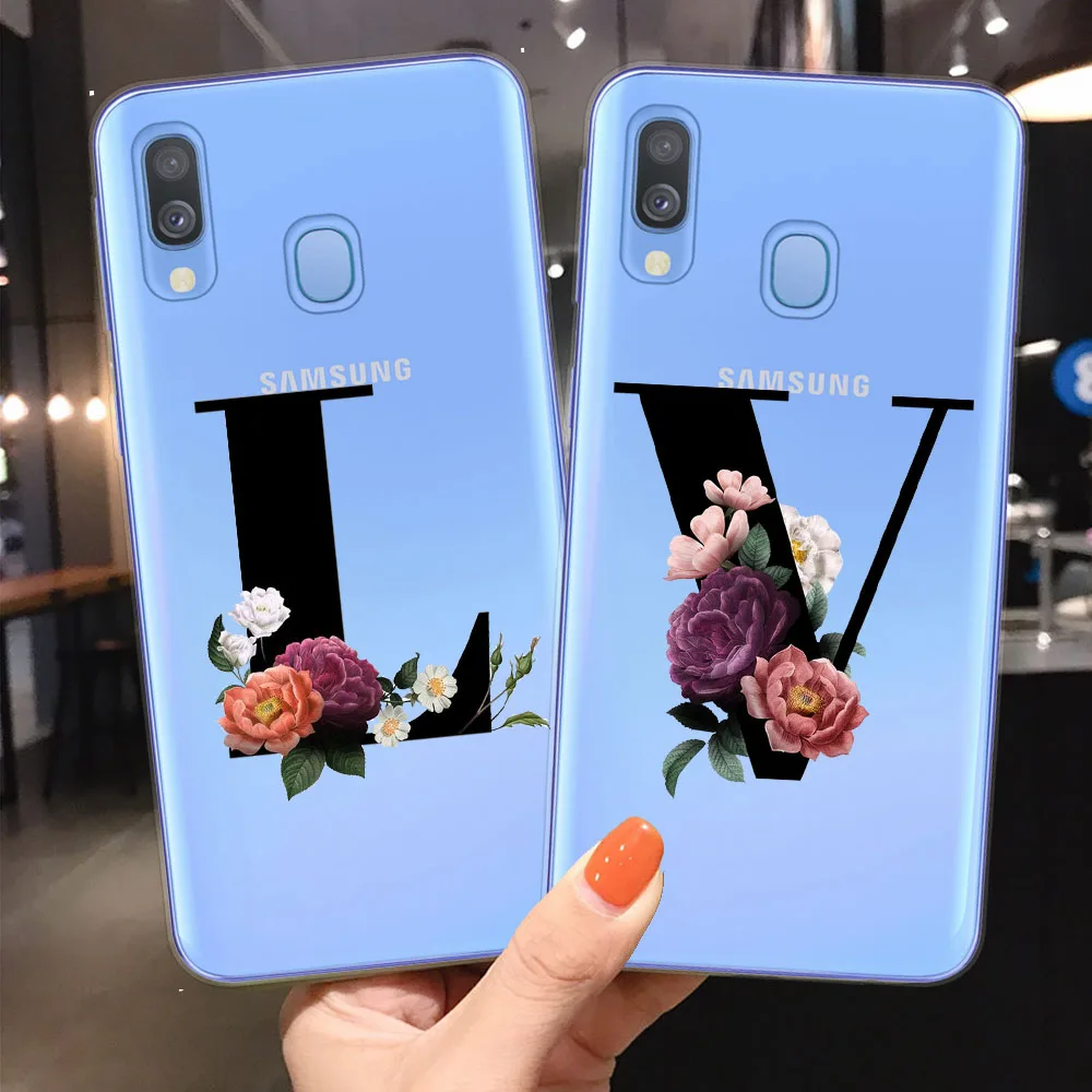 Мягкий чехол из ТПУ с надписью на заказ для телефона Samsung A10 A20 A30 A40 A50 A70 A7 A9 A6 Plus 2018