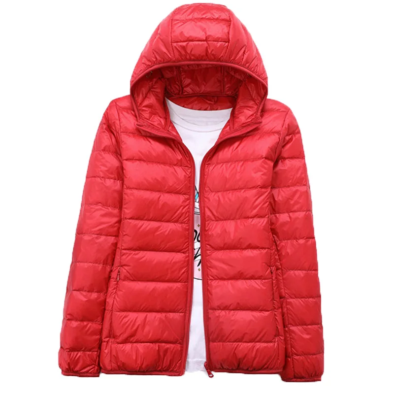 Осенние женские куртки модные ультра тонкие с капюшоном плюс размер 5XL 6XL 7XL