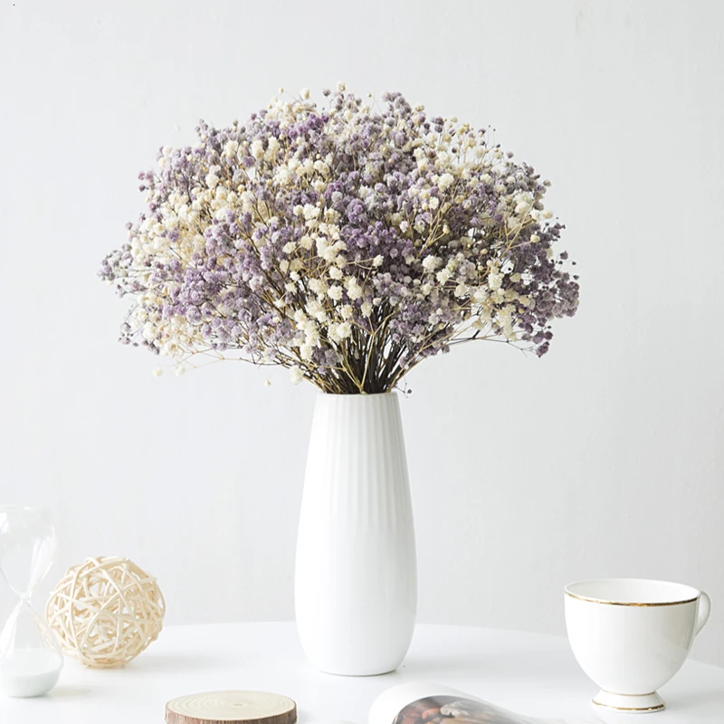 A Bedroom Really Flower Bouquet Belt Vase Decorate Ornament Dry Flower Arrangement Home Furnishing A Decoration - Цвет: Фиолетовый