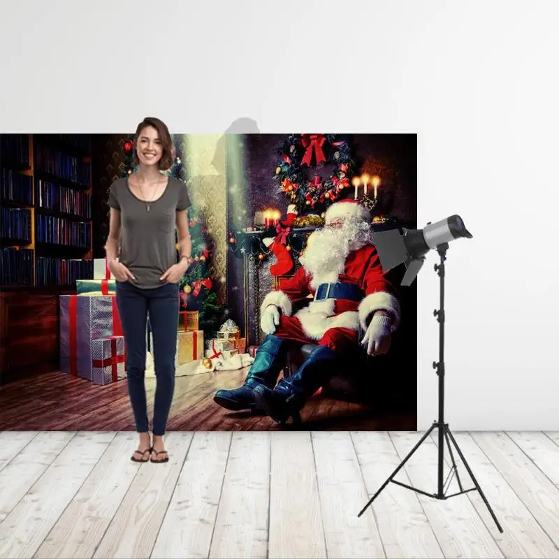 Christmas Background Cloth Snowman Backdrop Cloth Photo Studio Room Family Home Party Decor 0.9x1.5m