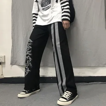 

NiceMix Streetwear Women Letter Printed Gray Harem Pants Loose Sweatpants Casual High Waist Jogger Baggy Pants Dance Hiphop