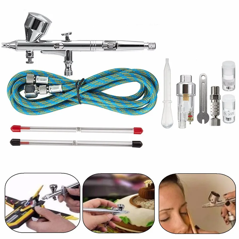 

9cc Double Action 3 Airbrush Air Gun Process Practical Paint Art Air Compressor Kit Sprayer Electric Tattoo Tool Spray Gun Tool