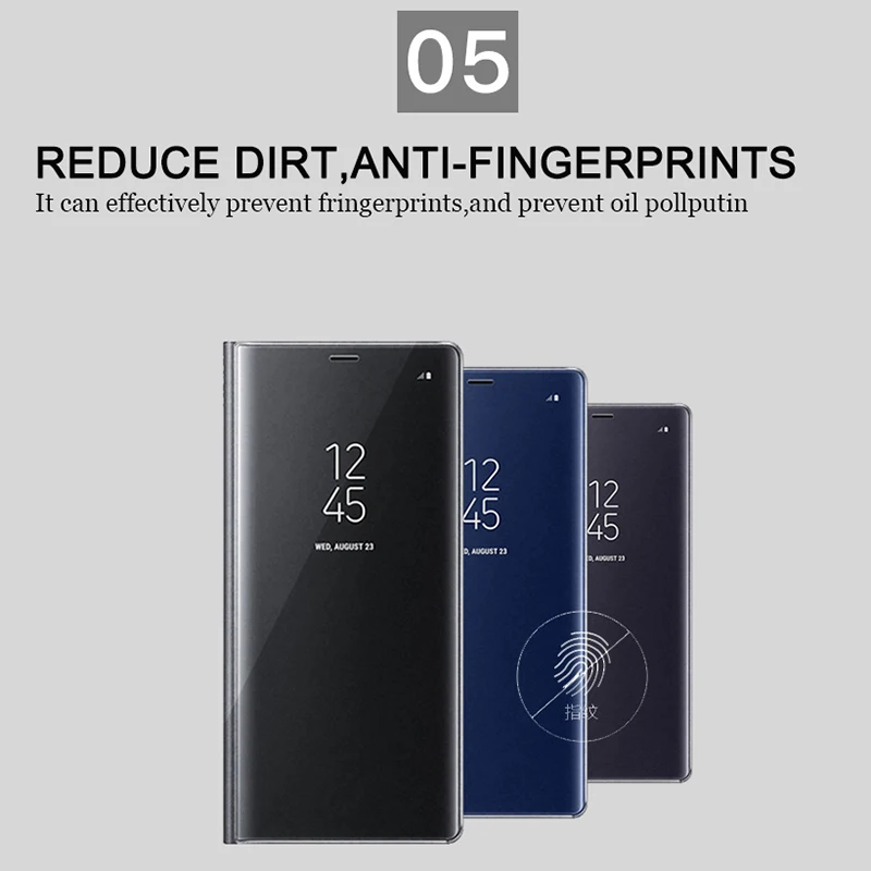 Lamorniea умный зеркальный чехол с чипом для samsung Galaxy Note 9 8 5 Флип кожаный чехол для samsung S8 S9 Plus S7 S6 Edge Plus