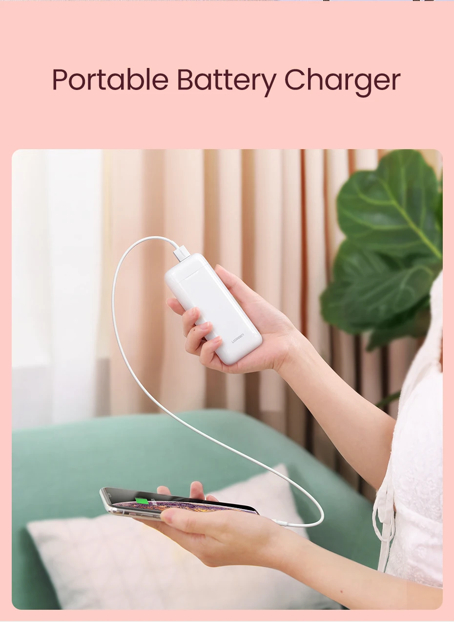 Ugreen power Bank 10000 мАч Портативная зарядка Быстрая зарядка 3,0 PD зарядное устройство для телефона Внешняя батарея зарядное устройство для телефона повербанк