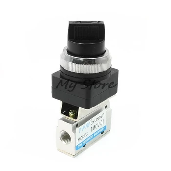 

Selector Push Button Switch 1/8 PT Standard Type 2 Position 3 Way Pneumatic Mechanical Valve MOV321TB