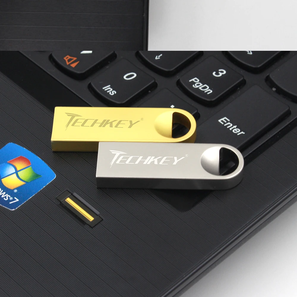usb TECHKEY флэш-накопитель 64 ГБ 32 ГБ 16 ГБ флеш-накопитель флешка 8 Гб 4 Гб Водонепроницаемый Серебряный u диск memoria флеш-накопитель memoria Cel stick подарок
