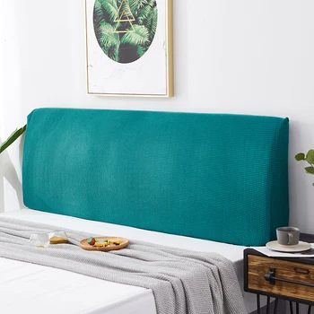 

Solid Color Simple Bedside Cover Full Enclosed Elastic Dust-proof Bed Head Cover Corn Wool Plush Soft Modern Protect Cover Decor