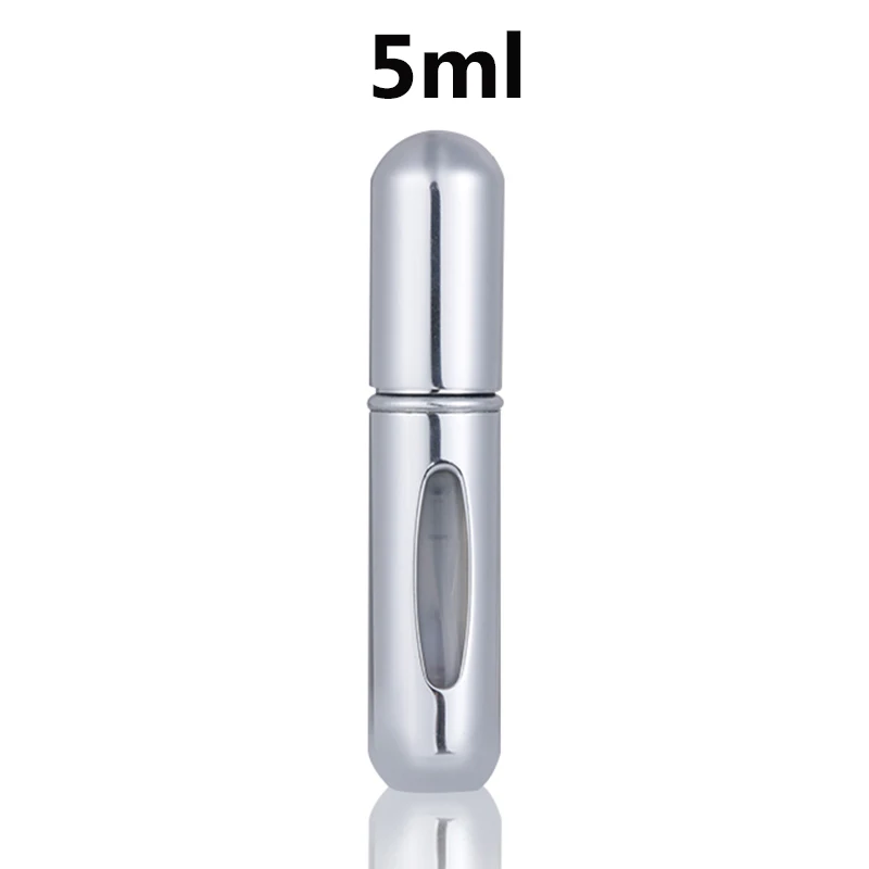 5ml silver 5/8 мл многоразовый нагреваемый парфюмерный флакон с распылителем Алюминий распылитель Портативный, косметичка для путешествий, контейнер флакон духов распылитель контейнер - Цвет: 5ml silver