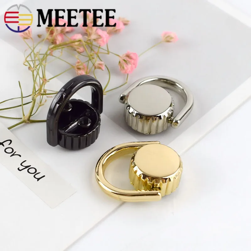 Meetee 10/30 шт. 15 мм металлический мешок висит пряжки кольцо в виде буквы D цепи, крючки, станок и с заклепками; сапоги с боковой зажим застежки с винтами DIY Чемодан Запчасти аксессуары