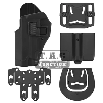 

Tactical CQC Serpa Quick Left Hand Paddle Belt Loop Pistol Holster w/ MOLLE Platform & Magazine Pouch For Sig Sauer P226 P229