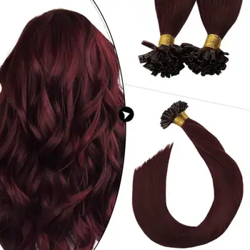 

[New] Ugeat Pre-Bonded Hair Extensions Human Hair Extensions Nail Tip Hair Extensions Machine Made Remy Hair 1g/1strand 50g-100g