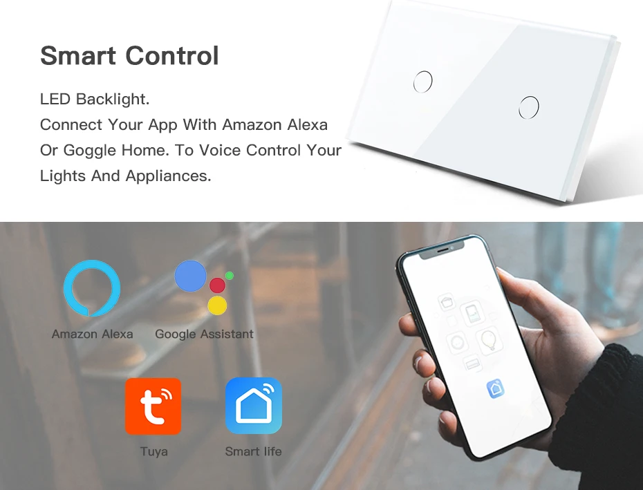 1 2 3gang 1way sem fio interruptor