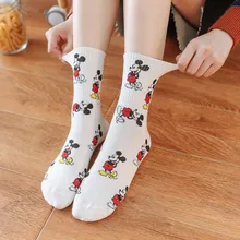 Корейская Мода Микки Для женщин носки для девочек Новинка мультфильм Мышь Sox Harajuku Kawaii милые хлопковые носки Happy Повседневное смешные носки осень-зима