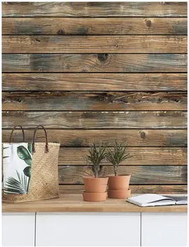 

Peel and Stick Wood Wallpaper Brown Vinyl Self Adhesive Contact Paper Decorative Refurbishment for Rooms and Old Objects